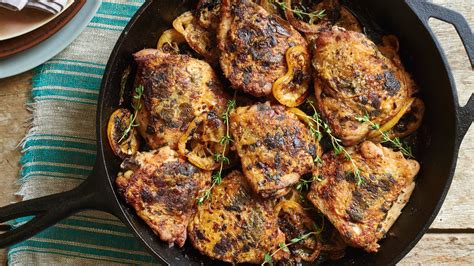 Flattened Chicken Thighs With Roasted Lemon Slices Recipe ...