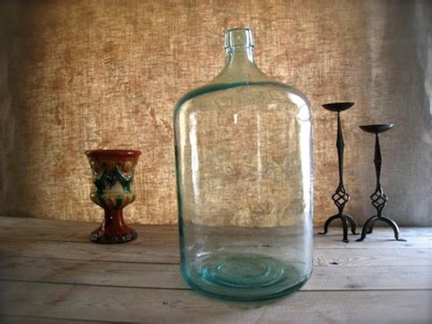 Large Glass Bottle Glass Jar Terrarium Vintage Jug H2o Etsy