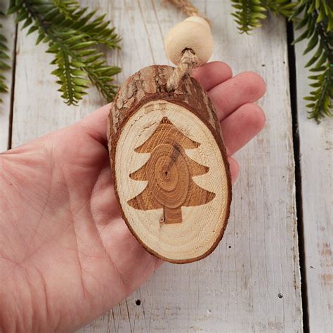 Rustic Wood Slice Tree Ornament Christmas Ornaments Christmas And