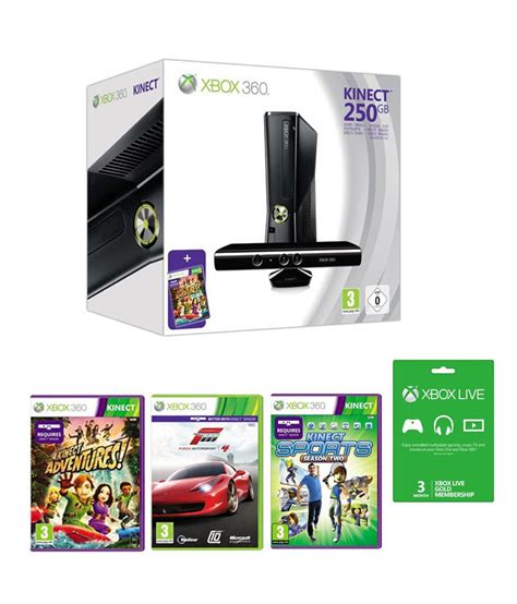 Buy Microsoft Xbox 360 250gb Kinect Bundle With 3 Games And Live Gold