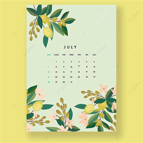 2024 Calendar Month Green Flower Template Template Download On Pngtree
