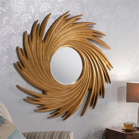 Gold Swirl Contemporary Wall Mirror Homesdirect365