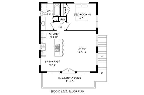 Modern Style House Plan 1 Beds 1 Baths 650 Sqft Plan 932 40