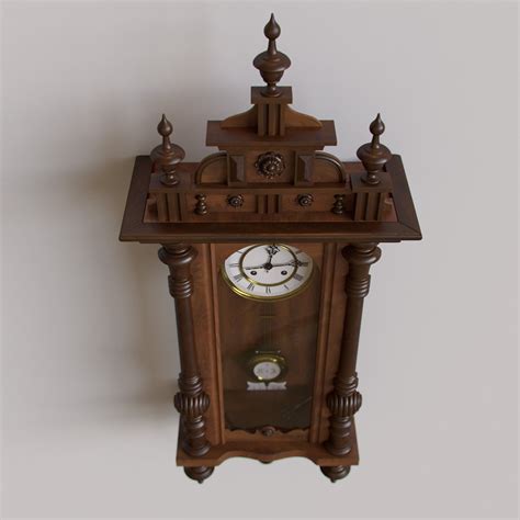 Antique Pendulum Wall Clock 3d Model Max Obj