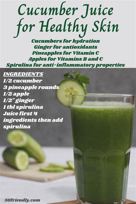 Cucumber Juice For Healthy Skin Skin Foods For Healthy Skin