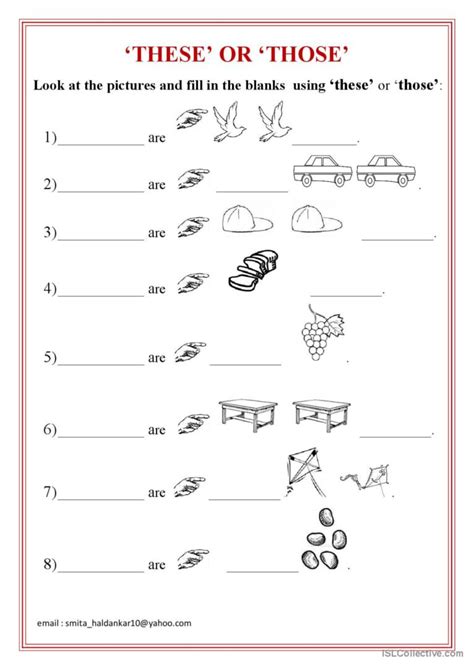 This That These Those Worksheet For Class 1