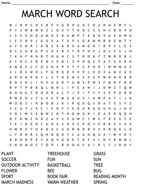 March Word Search Wordmint