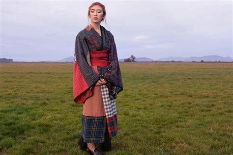 Woman Sews Handmade Kimono To Honor Japanese And Scottish Sides