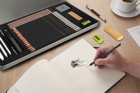 Professional Graphite Drawing Sketch Pencils Set Charcoal Art Tools