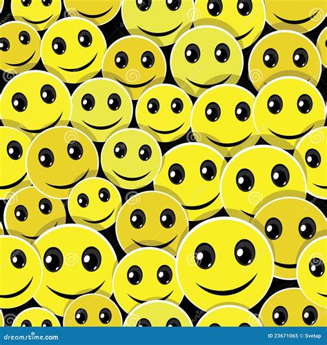 Smile Face Seamless Pattern Background Stock Vector Image 23671065