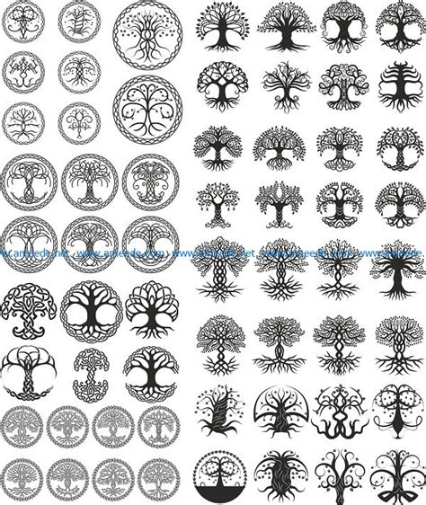Celtic Trees Pack File Cdr And Dxf Free Vector Download For Print Or