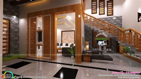 Living Foyer Under Stair Interiors Kerala Home Design And Floor Plans
