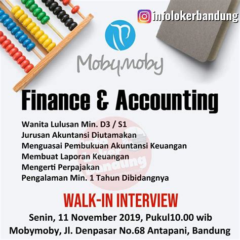 Gramedia atmo palembang walk in interview tanggal/jam : Lowongan Kerja Finance & Accounting Mobymoby Bandung (Walk ...