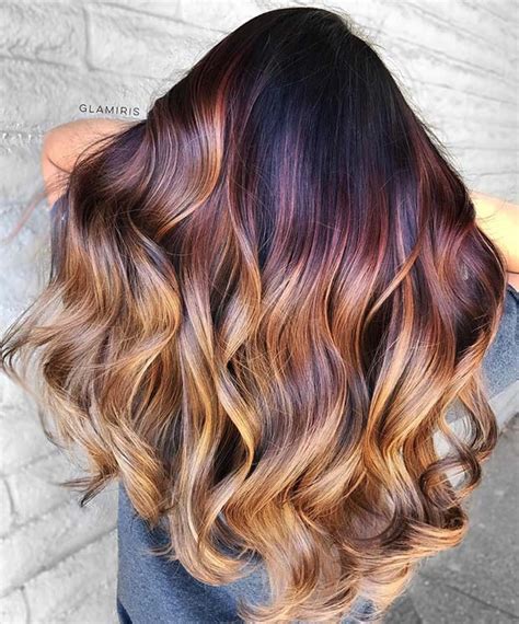 These soft waves on long hair prove just how sexy the color combination can be. 23 Unique Hair Color Ideas for 2018 | StayGlam