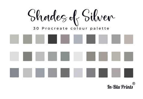 Shades Of Silver Procreate Palette Procreate Palette Etsy
