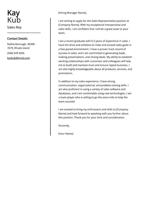 Sales Rep Cover Letter Example Free Guide