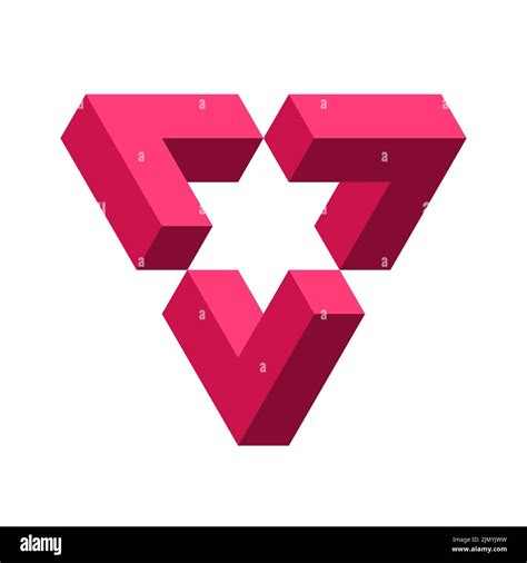 Triángulo Rojo Imposible Forma De Penrose Objeto Geométrico Esher