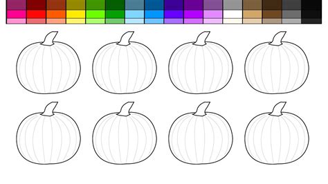 Free pumpkin coloring pages to print and color. Learn Colors for Kids and Halloween Pumpkin Patch Coloring ...
