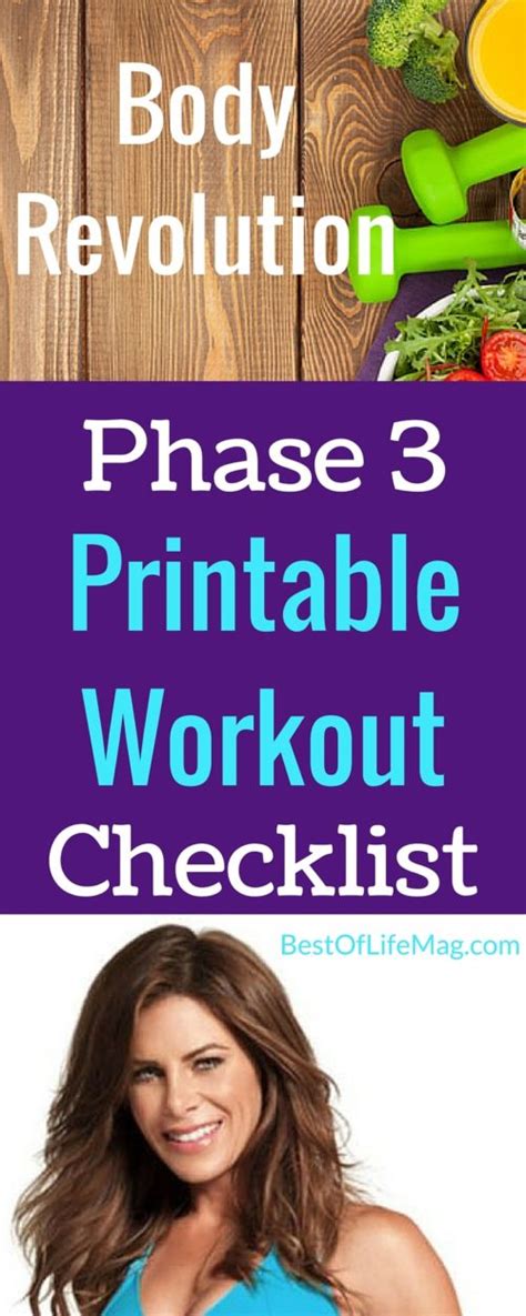 Here are golden tips how to get stuff done. Body Revolution Phase 3 Printable Workout Checklist - The Best of Life® Magazine | Luxury ...