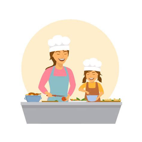 Mom Cooking Illustrations Royalty Free Vector Graphics And Clip Art Istock