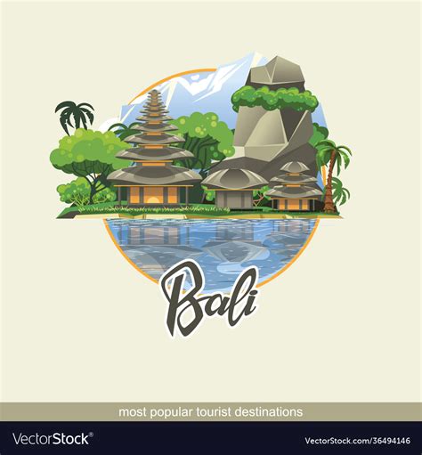 Bali Islands Are One Most Visited Places Vector Image