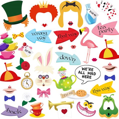 buy alice in wonderland photo booth props 40pcs alice in wonderland props alice in wonderland