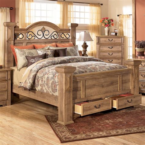 Whimbrel Forge King Poster Storage Bed By Signature Design By Ashley Queen Sized Bedroom Sets