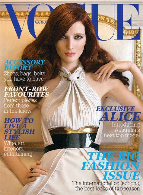 Cover Of Vogue Australia With Alice Burdeu September 2007 Id309