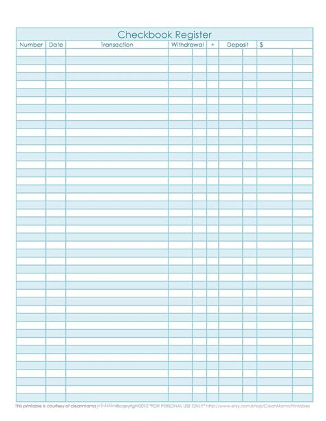 39 Checkbook Register Templates 100 Free Printable Templatelab