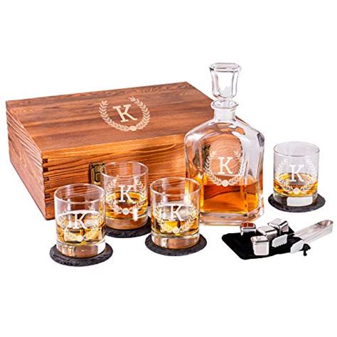 Personalized Whiskey Decanter Set For Men 9 Design Options Engraved Liquor Decanter Sets