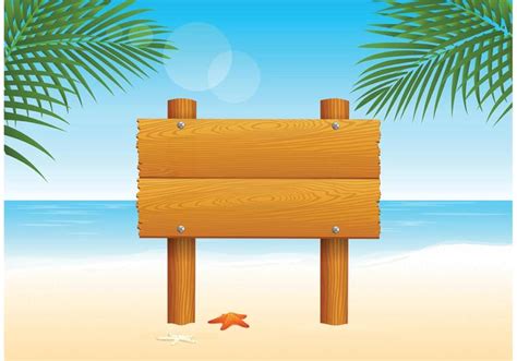 Wooden Billboard For Beach Vector Download Free Vector Art Stock