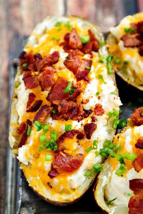 Place the potatoes on a baking sheet. Twice Baked Potatoes Recipe • The Wicked Noodle
