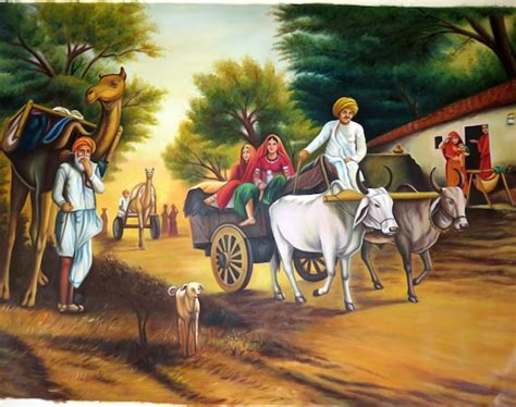 Items Similar To Handmade Canvas Oil Painting Traditional Indian