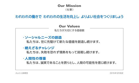 企業理念 企業理念経営について 会社案内｜オムロン