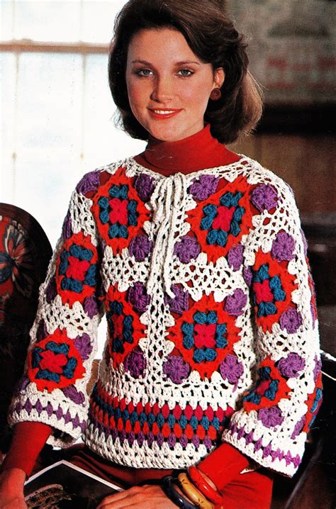 CROCHET PATTERN Granny Squares Pullover Sweater Etsy