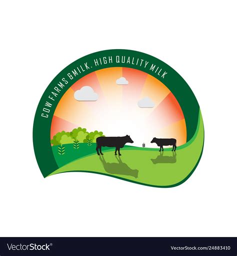 Cow Farm And Milk Logo Royalty Free Vector Image