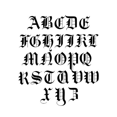 Alphabet Calligraphy Old English Font Inner Jogging