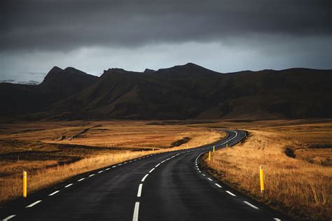 Iceland Wallpaper Nature Iceland Road Mountains Clouds
