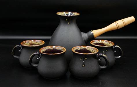 Handmade Ceramic Coffee Pot Set Turkish Coffee Set Ceramic Etsy