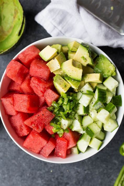 Simple Watermelon Avocado Herb Salad | Recipe | Healthy ...