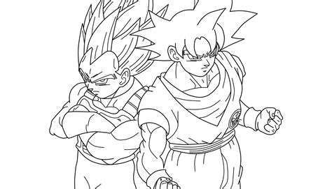 Goku Y Vegeta Lineart By Taikerurekujin On Deviantart