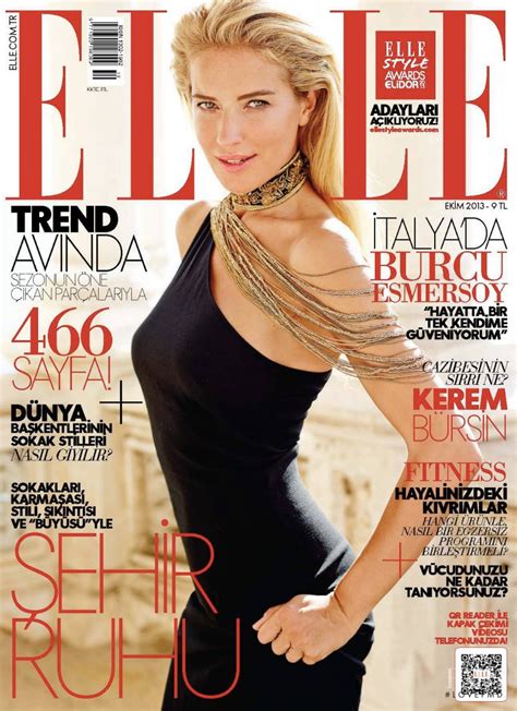 Cover Of Elle Turkey With Burcu Esmersoy October 2013 Id25201