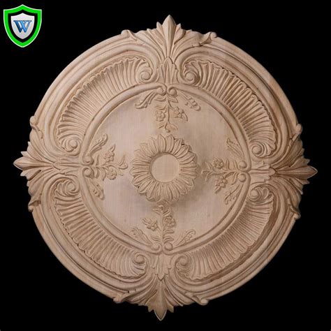 Ceiling medallions from world of décor provide sought after architectural detail, add interest to a it can be as simple as using typical screws into a wood ceiling or the more common use of an. 16"(OD) x 1-1/8"(P) - Carved Acanthus Leaf Wood Ceiling ...