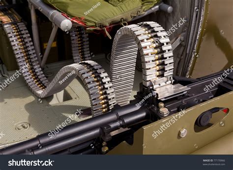 Vietnam Era Helicopter Machine Guns And Bullet Clips Ready