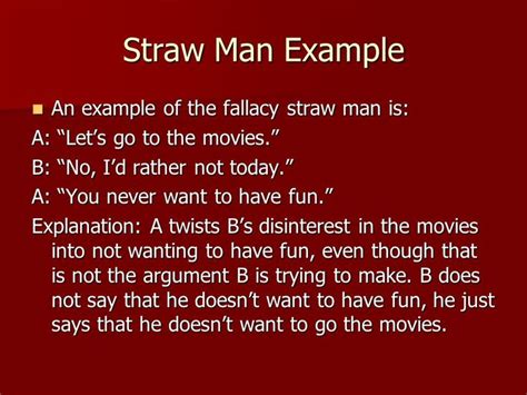 straw man argument fallacy examples image gallery