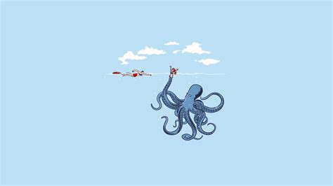 A desktop wallpaper is highly customizable, and you can give yours a personal touch by adding your images (including your photos from a camera) or download beautiful pictures from the internet. humor, Minimalism, Simple, Blue, Octopus Wallpapers HD ...