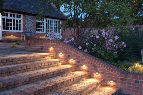 Ideas Garden Lighting Incredible Outdoor Stairs Lights With Brick