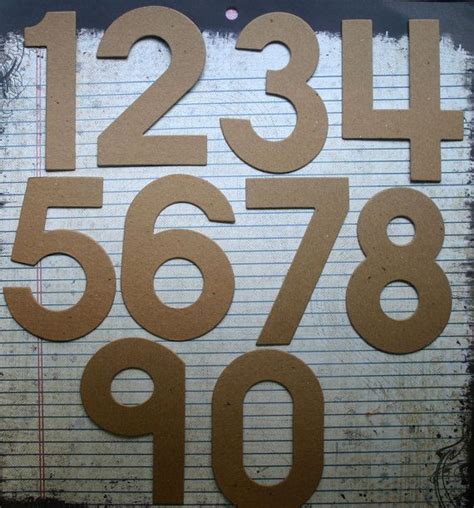 4 Inch Tall Block Style Numbers Bare Chipboard Di Studiocee 375