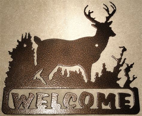 Deer Welcome Sign Metal Wall Art Holts Home Decor