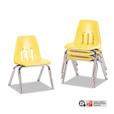 Virco 9000 Series Classroom Chairs 12 Seat Height Squash Seat Squash Back Chrome Base 4